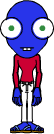 blue dude (green man